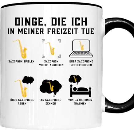 Saxophon Tasse | Dinge, die ich in meiner Freizeit tue Saxophone spielen | Saxophon Geschenk Saxophonspieler Tasse Saxophon Kaffeebecher lustig