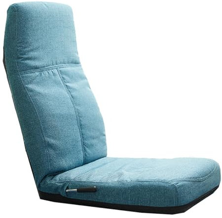 Bodenstuhl für Erwachsene, verstellbare Rückenlehne und Kopfstütze, zusammenklappbar, faule Sofasessel für Gaming, Schlafen, Chaiselongue, Blau, Einheitsgröße