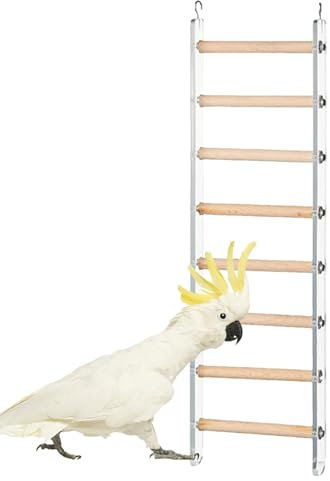 Vogelleiter für Käfig, Vogelkäfigleiter - Conure Cage Stand Accessoires,Vögel Klettern Leiter mit 360 ° rotatierbarem Haken für Lovebirds, Sittiche, Wellensittich, Cockatiel