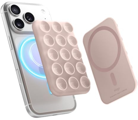 elago Supporto Magnetico a Ventosa per iPhone, Compatibile con MagSafe | Impugnatura Rimovibile in Silicone, Selfie e Video a Mani Libere su TikTok e Instagram, Influencer, Creator (Rosa Adorabile)