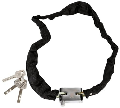 Heavy Duty 1M Chain Lock with 3 Keys Anti Theft Security Bike Lock with Weatherproof Protective Sleeve 5mm Thick Steel Chain for Bicycle Scooter Motorbike Gate
