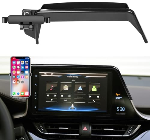 TTCR-II Soporte Teléfono Automóvil Compatible con Toyota CHR 2019-2022 | Portamóvil con Caja Almacenamiento, Accesorios para CHR 2019 2020 2021 Soporte Pantalla para 8 (20,32 cm) Tablero 360°