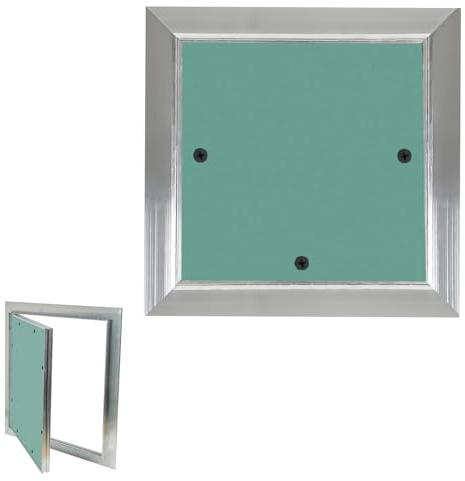 TEOV Revisionstüre 150x150 mm Aluminium-Rahmen Verdeckte Revisionsklappe 10 mm Einlage Imprägnierte Gipskartonplatte Verdeckte Gipskarton