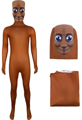 LaoZan Tung Tung Tung Sahur Costume de Cosplay avec Masque, Tenue de Jeu de Rôle Italian Brainrot pour Halloween et Carnaval, adapté pour les enfants et les adultes