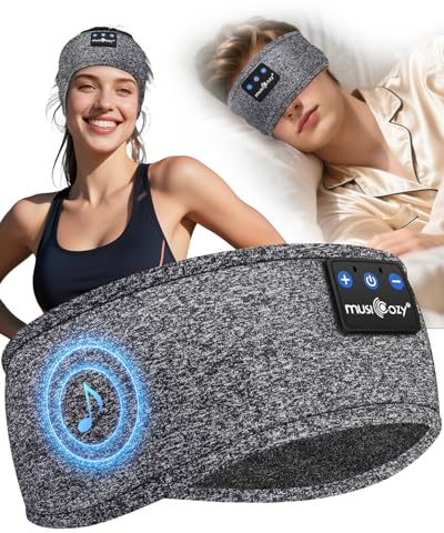 MUSICOZY Sleep Headphones Headband for Side Sleepers Bluetooth 5.4 | Comfortable Headband Headphones With Ultra-Thin Speakers. Perfect For Light/Hot Sleepers, Sport, Travel, Nap & Relaxation