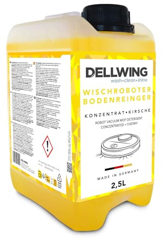 Dellwing Wischroboter Reinigungsmittel, Konzentrat für alle Wisch Robotor 2,5 l, Bodenreiniger für alle Böden, Kirsch-Duft, Made in Germany