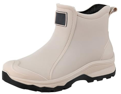 Generisch Botas de lluvia semi altas para hombre, suela flexible de goma, botas impermeables, resistentes al viento y al desgaste, zapatos de trabajo, antideslizantes, cómodos, zapatos de jardín, para