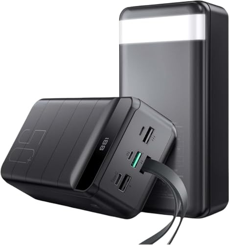 PDBEST Power Bank 50000mAh Fast Charging, 22.5W Power Bank with USB-C, Portable Charger 4 Outputs and 3 Inputs LED Display Compatible with Android Tablets iPhone etc Black
