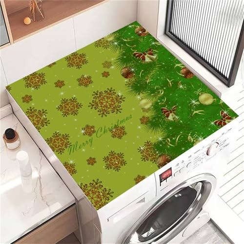 Highdi Noël Rouge 3D Housse de Protection pour Machine à Laver Top, Coussin de Machine à Laver Antidérapant Housse de Machine à Laver pour Machine à Laver Sèche-Linge (Vert,30x40cm)