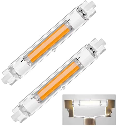Dvnoua R7S LED 118mm Dimmerabile 30W, Lampadina R7S LED 118mm Equivalenti a 300W Lampada Alogene, Lampada Bianco Freddo 6000K 3000LM Nessun Sfarfallio, Illuminazione Fascio 360°, 2 Pezzi