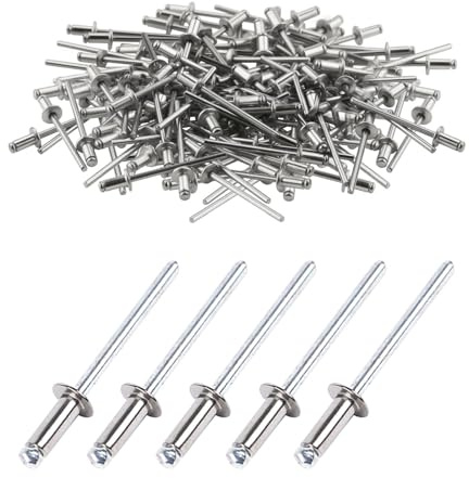 100 Stück Blindnieten, 3.2X7mm Popnieten, Nieten für Metall Holz Kunststoff Gummi Möbel Kunststofffensterrahmen