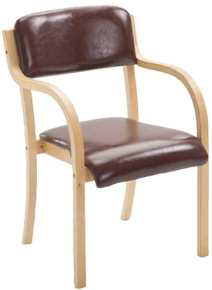 Stapelbarer Esszimmerstuhl aus Holz – moderner gepolsterter Besucherstuhl für Wohnzimmer, Schlafzimmer, Küche, Büro, Empfang – stilvolle und bequeme Möbellösung