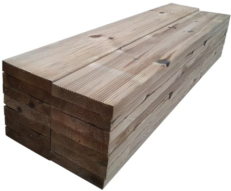 Lot de 14 lames de terrasse KDI 100 cm (2,03 m²) 27 x 145 mm KDI striées lisses