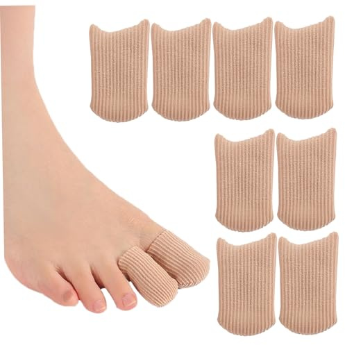 8 st silikon tåskydd, anti-friktion gel silikon tåhylsor för Valgus överlappande korrigering skyddsrör för kvinnor män en storlek.