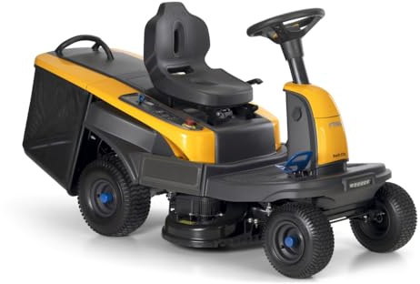 STIGA 372e Swift Tondeuse Autoportée À Batterie, 72 cm, 48V – 4 Batt. (2x7.5Ah+2x5Ah), Plateau Bi-Lames – Pelouses jusqu'à 1 600 m² (2 400 m² en ECO), Jaune