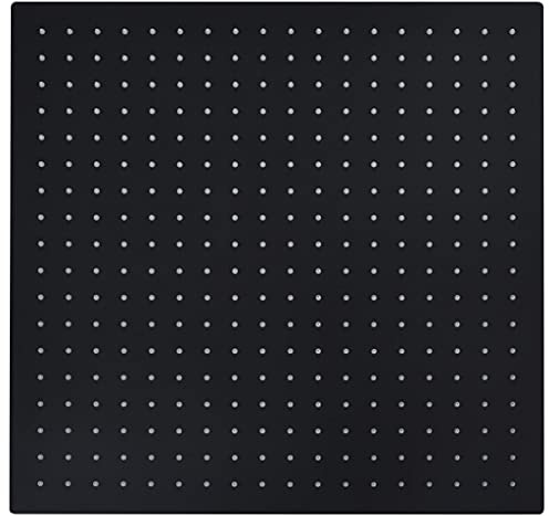 Lumanois Testa Doccia a Pioggia in Acciaio Inox 50x50 cm Quadrata Nera, Componenti doccia,Soffioni doccia, 3.54kg-147699