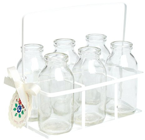 dotcomgiftshop Set of 6 Mini School Milk Bottles In Crate by dotcomgiftshop