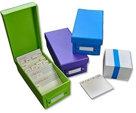 MW Handel 3x Lernbox DIN A8-3 Farben + 1200 Karteikarten