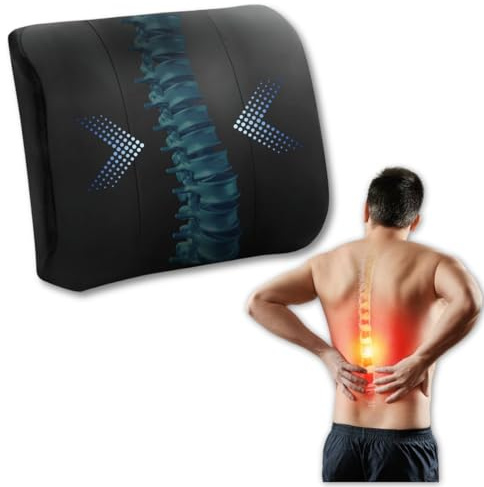 Mobiclinic, Lendenkissen, Viskoelastisch, Europäische Marke, Anatomisch, Komfortabel, Ergonomisch, Verhindert stützkissen für die lendenwirbelsäule, Stühle, Sessel, Autositze, Schwarz