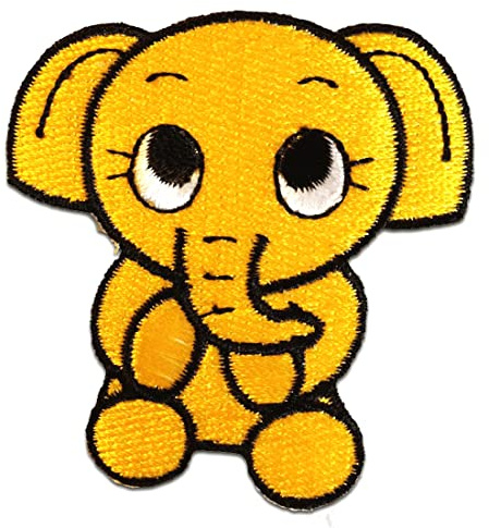 Catch the Patch Elefant Aufnäher zum Aufbügeln 5,9 x 6,3 cm Bügelbild für Kinder Mädchen mit Lieblingstier Wild, Bügelpatch Patches Bügelflicken