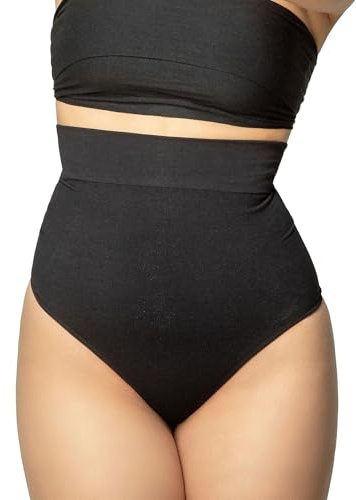 Oakeysì COK02 (Schwarz, XXL) Figurformender String hohe Taille aus Baumwolle