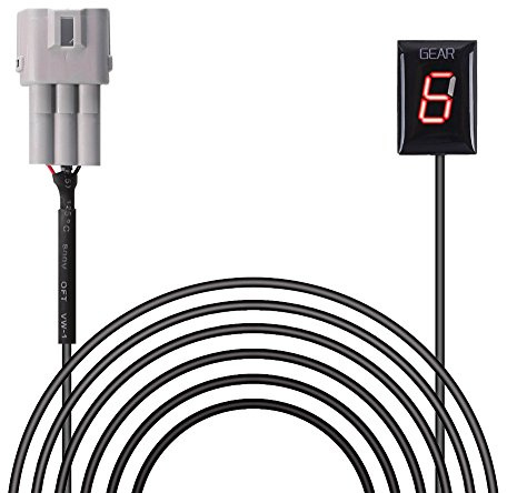 IDEA Motorcycle Gear Indicator for Suzuki, Waterproof Red LED Gear Indicator for Suzuki, Motorcycle Led Display Shift Lever Sensors, Plug & Play (Red)