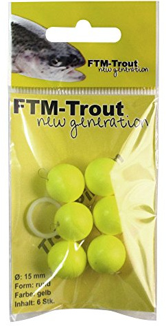 FTM Trout Piloten rund - 6 Pilotkugeln zum Forellenangeln