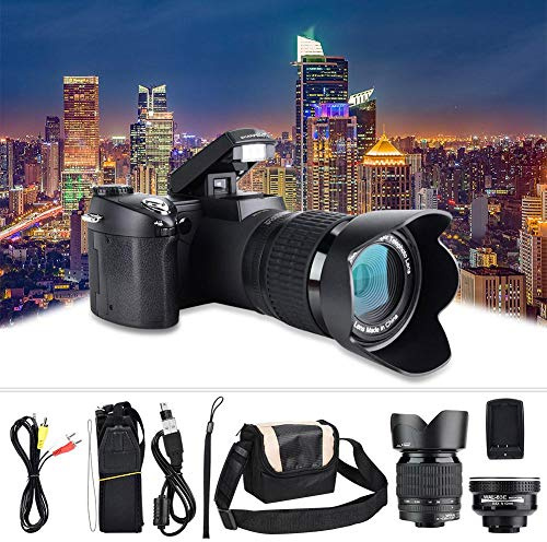 Fotocamera Digitale Full HD, D7100 33MP Display LCD TFT 3,0 Pollici Zoom 24X Fotocamera DSLR Digitale LED 1080P 30Fps Videocamera Fotografica Video Archiviazione 128 MB Integrata con Obiettivo