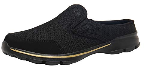 ChayChax Souple Confort Sabots Femme Homme Pantoufle de Maison Chaussons d'Intérieur Extérieur Respirante Antidérapant Mules Dames, Noir A,47 EU
