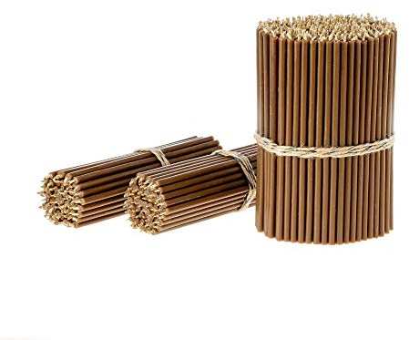 Danilovo Velas cónicas de cera de abeja (marrón) – Velas rituales, velas ortodoxas de iglesia para oración, decoración, Navidad –plegable N120, altura 16 cm, diámetro 5,4 mm (100 unidades, 334 g)