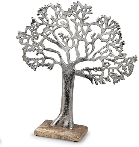 Deko lebensbaum aus Alu Mango Holz zum Stellen Aufsteller 34 cm Tischdeko Dekoration