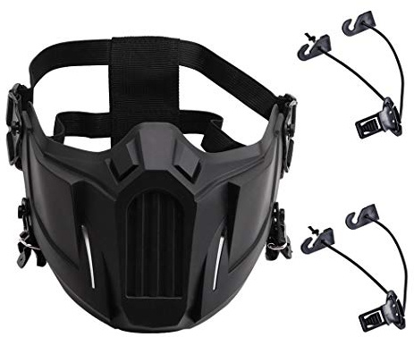 Airsoft Halbgesichtsmasken, kreative Halbgesichts-Schutzmasken, Outdoor-Spiel-Kostüm, Sportmasken für Erwachsene, Männer, Frauen, CS, Jagd, Paintball, Schießen (schwarz)