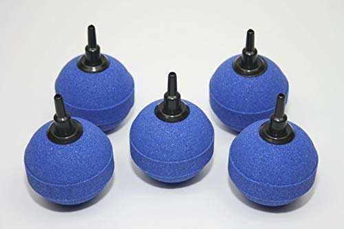 Sibo 5 x Luftstein Kugel 5cm Sauerstoffstein Sprudler Luftschlauch für Aquarium und Teich, Blau, Kunststoff, Aquarium, Aquarien, Teiche, Fisch
