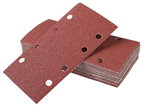 Schleifpapier Klett 93x185mm, 35 Stück Schleifblätter für Schwingschleifer | Körnung 40/60/80/120/240, Gute Verschleißfestigkeit, Rechteckiges Schleifpad mit Klettverschluss für Holz Metall, 8 Loch