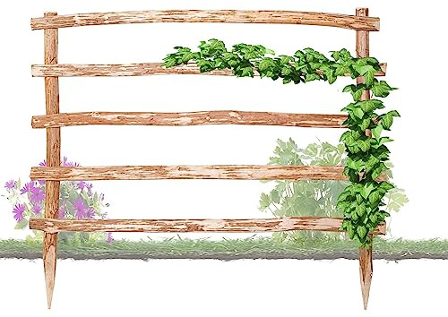 BooGardi Natürliche Rankhilfe aus Holz · 33 Verschiedene Größen · Höhe 120 x Breite 100 cm · Garten Rankgitter Kletterhilfe · Spalier freistehend für Kletterpflanzen