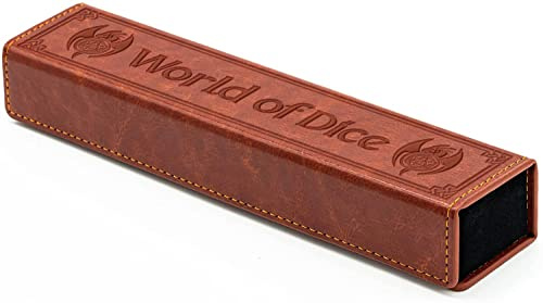 World of Dice - Würfel-Etui - Würfeltasche für Pen and Paper Würfelsets, aus Kunstl-Leder mit Samt-Inlay, für 7 Rollenspiel-Würfel