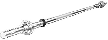 GEREP Stahl Langhantelstange Kurzhantelstange Hantelstange Rutschfester Griff für Sport Workout Training Gym, 100kg Laden/Silber / 150cm