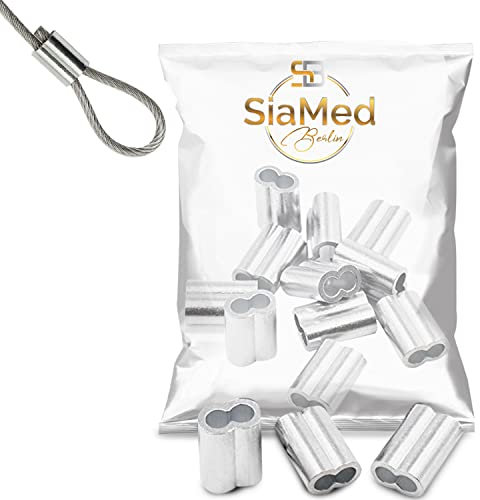 20x Drahtseilklemmen, Seilklemmem, Würgeklemmen, Quetschhülsen für 8 mm Gummiseil, Expanderseil I Pressklemmen I rostfrei, robuste Seilklemmen