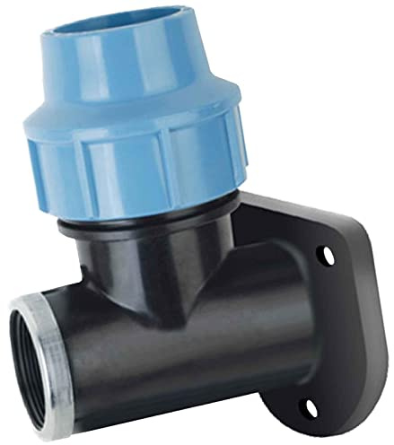 MegaHaustechnik Wandwinkel, 25mm x 3/4 Zoll IG, PP-Fitting Klemmverbinder | Trinkwasser geeignet, Druck 16 Bar, für PE-Rohr-Außendurchmesser 25mm, Deckenwinkel für Wasserhahn
