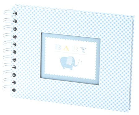 Rössler Papier 13291930002 - Fotoalbum Baby Boy, mit Wire-O Bindung, hellblau, Geburt und Taufe, 1 Stück | Fotobuch zum Selbstgestalten mit weißen Seiten für Erinnerungen an Geburt, Taufe und die ersten Lebensjahre
