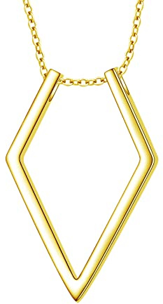 DAOCHONG 925 Sterling Silber Schmuck Offen Rhombus Anhänger Magie Ringhalter Halskette Hochzeit Verlobung Jahrestag Liebesgeschenk für Sie, Frau, Freundin, Verlobte