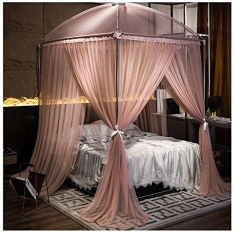 ZYYWX Betthimmel Prinzessin Hauben-Moskitonetz, Verdickter Staubdichter Schlafzimmerbetthimmel, Mit Stabilem Standfuß Für Einfache Installation (Color : A1, Size : 180X200X235CM)