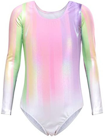 Bezioner Kinder Turnanzug Mädchen Gymnastikanzug Trikot Ärmellos/Lange Ärmel Ballett Tanzbekleidung 3-14 Jahre