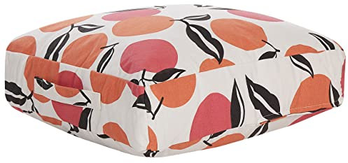 Beliani Moderner Pouf Baumwolle bunt Obst-Motiv 50x50cm quadratisch Mellal