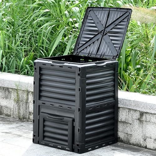 Poubelle à Compost extérieure, bacs à Compost extérieurs étanches avec Couvercle Grande capacité, composteur Facile à Assembler, création Rapide de Sol Fertile