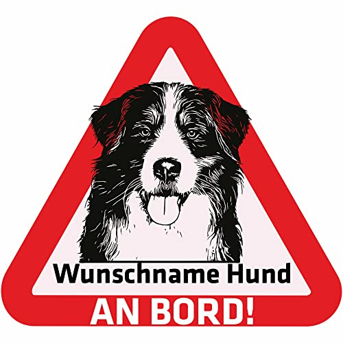 Indigos UG - Namensaufkleber Hund - Berner Sennenhund - Aufkleber mit Namen & Wunschtext - individuell personalisiert - Auto - Motorrad - LKW