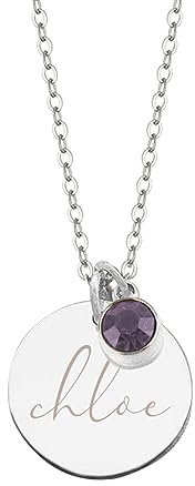 kaululu Personalisierte Kette Damen mit Namen Kette mit Geburtsstein Namenskette für Mütter Kette mit Gravur Freundschaftsketten Personalisierter Schmuck für Mädchen/Freunde