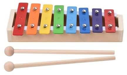 xylophon Kompaktes Xylophon-Glockenspiel Mit 8 Tasten Und Holzschlägeln, Percussion-Musikinstrument Für Schüler (Color : With 2Mallets)
