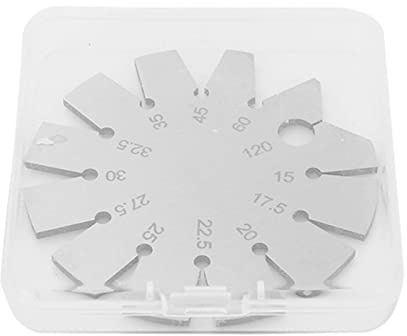Stainless Steel Bevel Angle Gauge 15°-120° Protractor Round Finder | Knife Sharpening Essential, Rapid Angle Setting with 12 Fixed Angles,Steel for Precise Woodworking Chisel Planer Edges