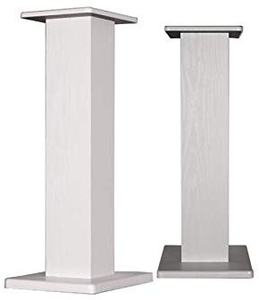 Pieds d'Enceintes Lot de 2 Supports d'enceintes en Bois, Colonne Creuse, possibilité de réglage du Remplissage de Sable en Option, Augmentation de la stabilité, Blanc (Taille : 90 cm)
